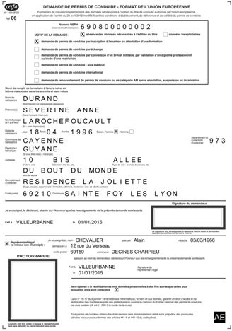 nouveau formulaire CERFA06 sur fond blanc